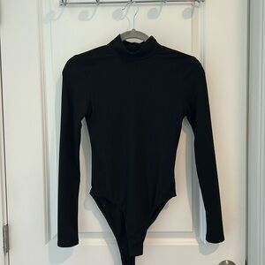 Black Mock Neck Bodysuit